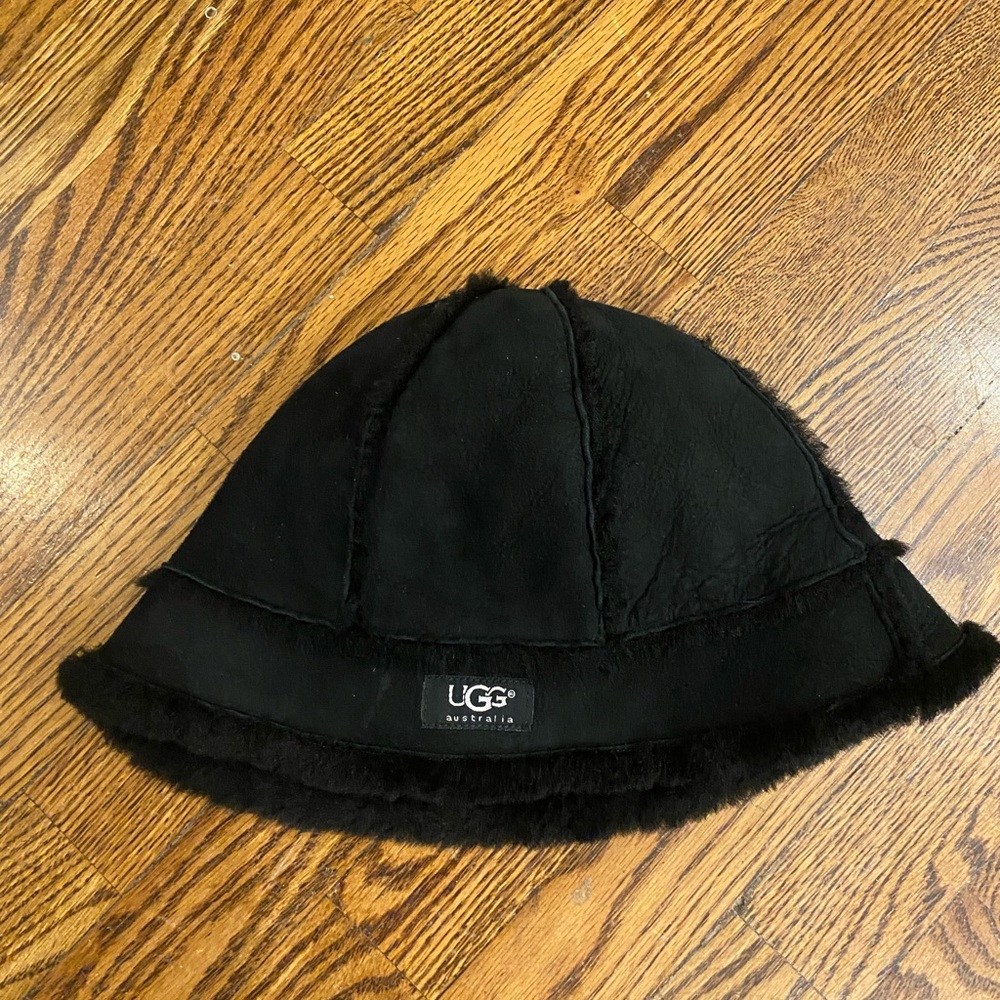 UGG Black Shearling Bucket Hat